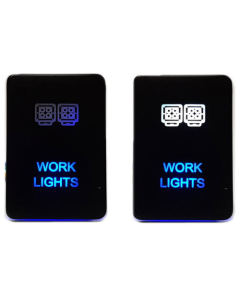 Lightforce CBSWTY2W Momentary Positive Polarity Switch, Work Light - WH/BL LED (inc Hilux/Prado/Ranger PXII)